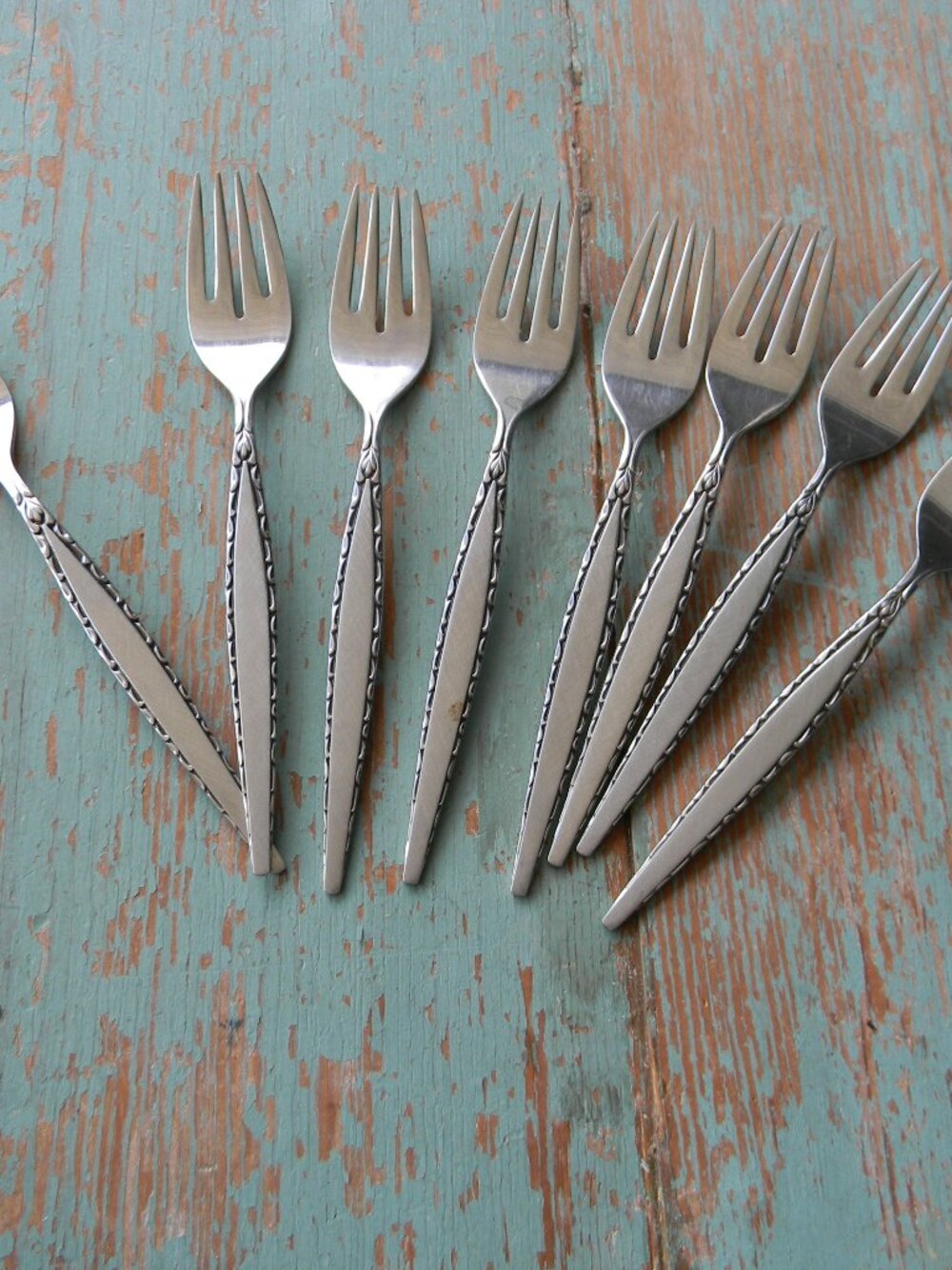 Oneida Community VENETIA Stainless FORKS Burnished Glossy Flatware SET 8